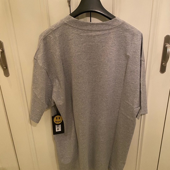 Drew House Gray Mini Mascot Pocket Tee- heather  gray. - Picture 7 of 7